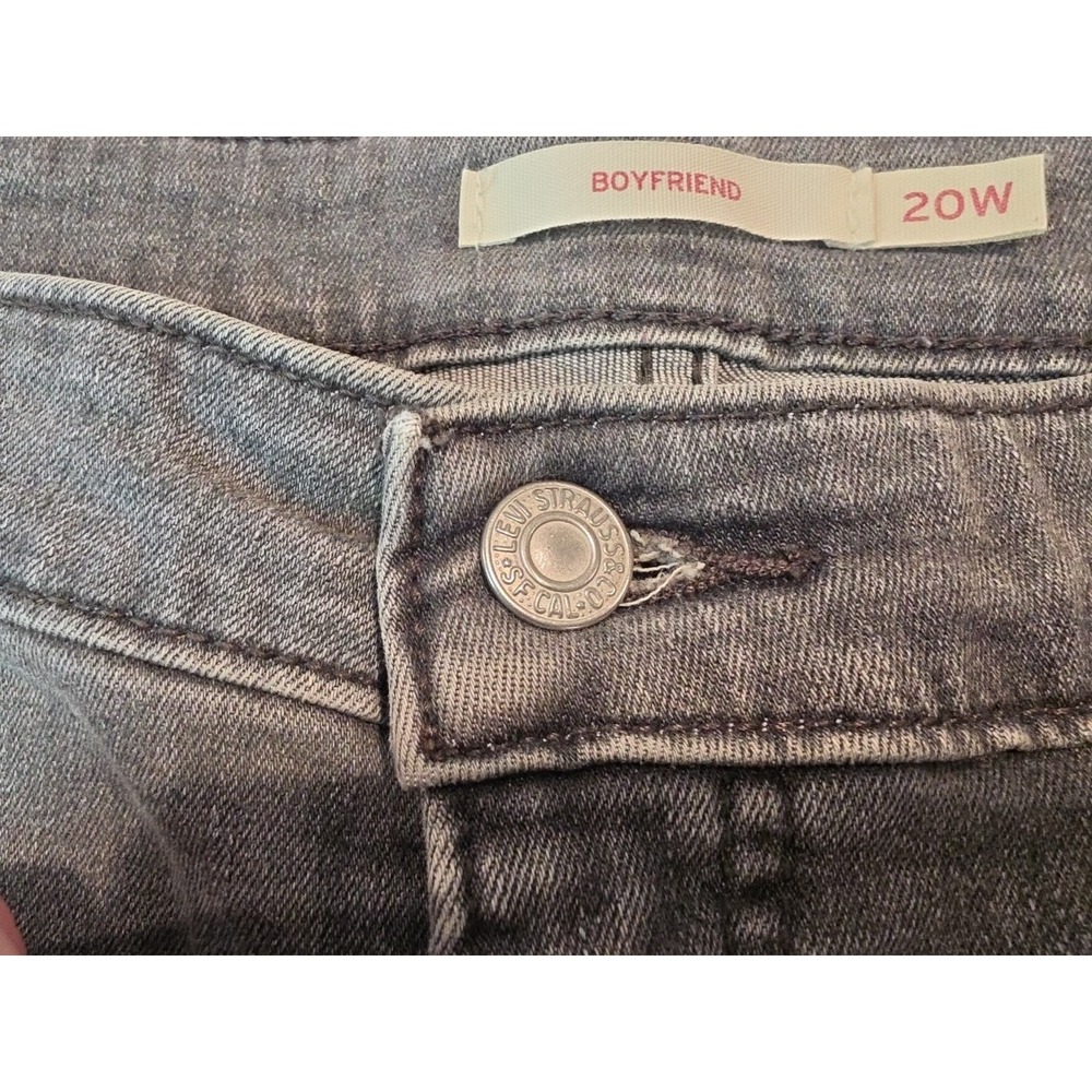 Levi's Grey Boyfriend Jeans Women 20W Whiskered Relaxed Fit 28944-0035 - Picture 3 of 10